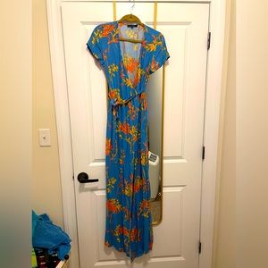 Floral maxi wrap dress